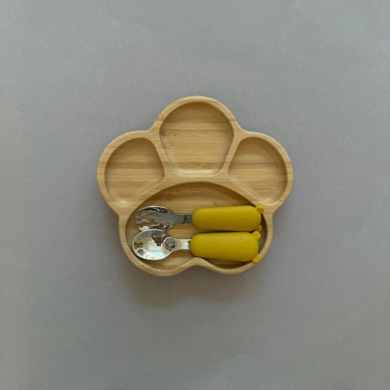 Eco-friendly  Bamboo Suction Plate Bunny