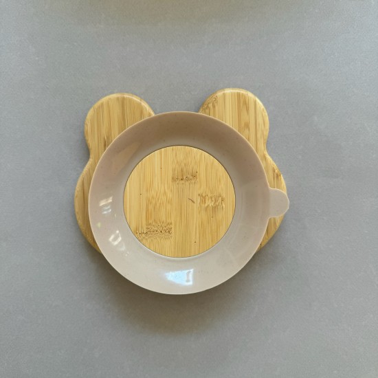 Eco-friendly  Bamboo Suction Plate Bunny