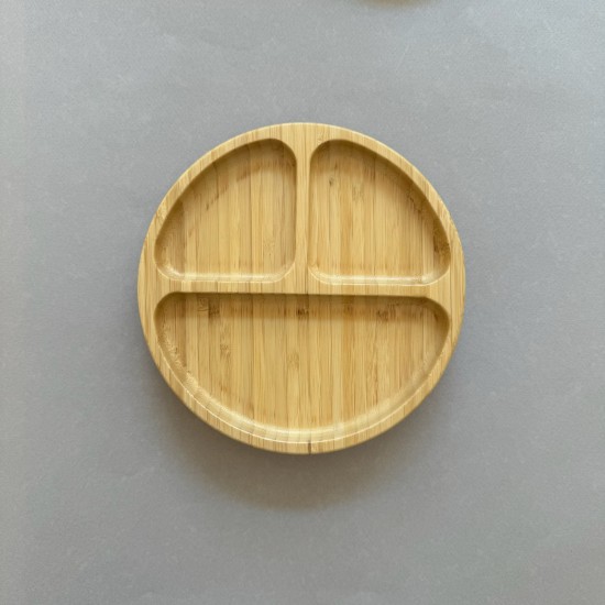 Eco-friendly  Bamboo Suction Plate Moon