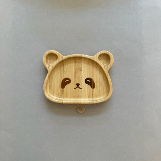 Eco-friendly  Bamboo Suction Plate Panda 