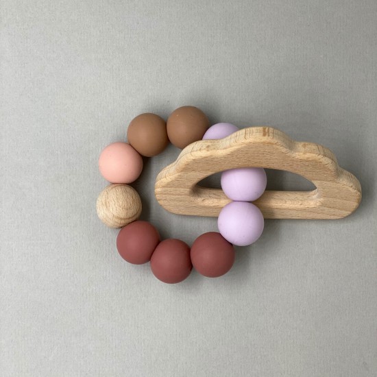 Teether with wood  | Cherry