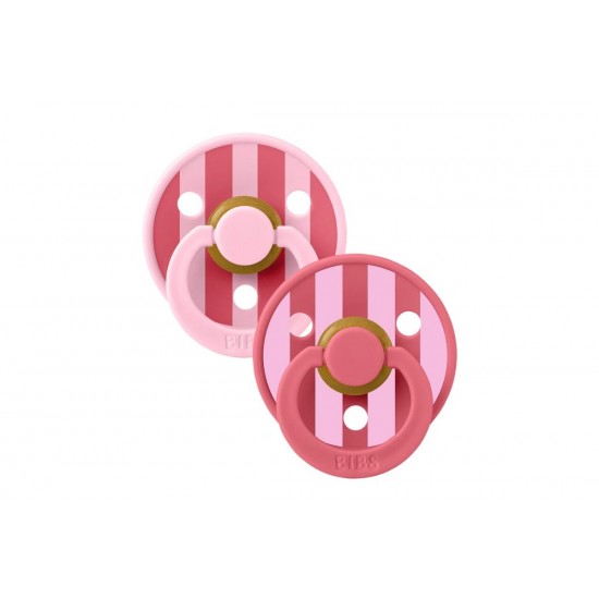 BIBS STUDIO COLOR Pacifier 2 PACK No2 - PINK/CORAL