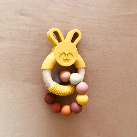 Bunny tuscany with Autumn Silicone Teether | Rattle 