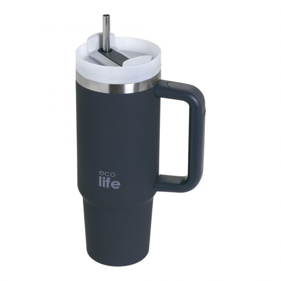 ECOLIFE STAINLESS STEEL THERMOS TALL  MUG FLAMINGO STORMY SEA 900ml