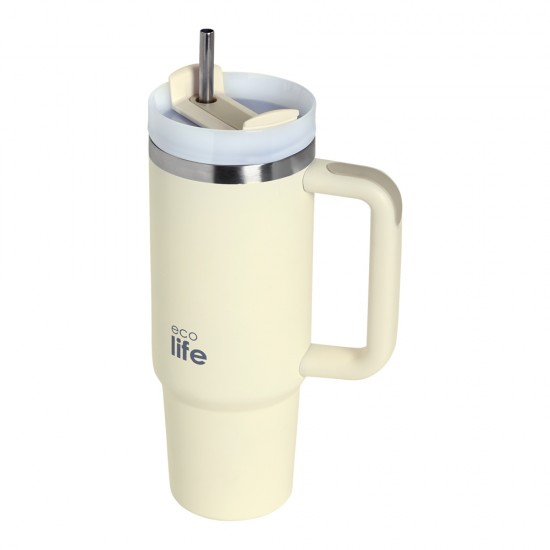 ECOLIFE STAINLESS STEEL THERMOS TALL  MUG JUNIOR GREY 900ml