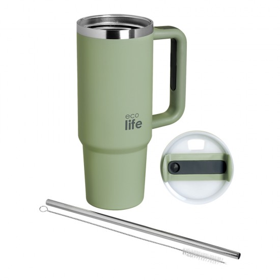 ECOLIFE STAINLESS STEEL THERMOS TALL  MUG BAY LEAF 900ml