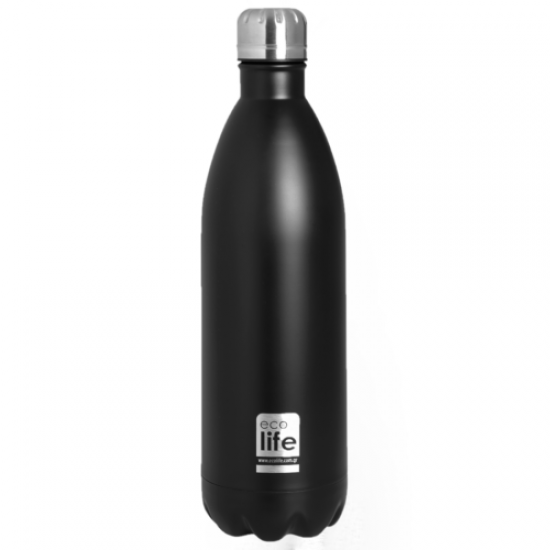 ECOLIFE THERMOS/BOTTLE BLACK MATTE LID 1lt