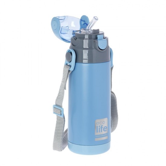 ECOLIFE KIDS THERMOS with straw Light Blue 400ml 