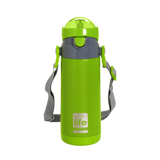 ECOLIFE KIDS THERMOS with straw Green 400ml 