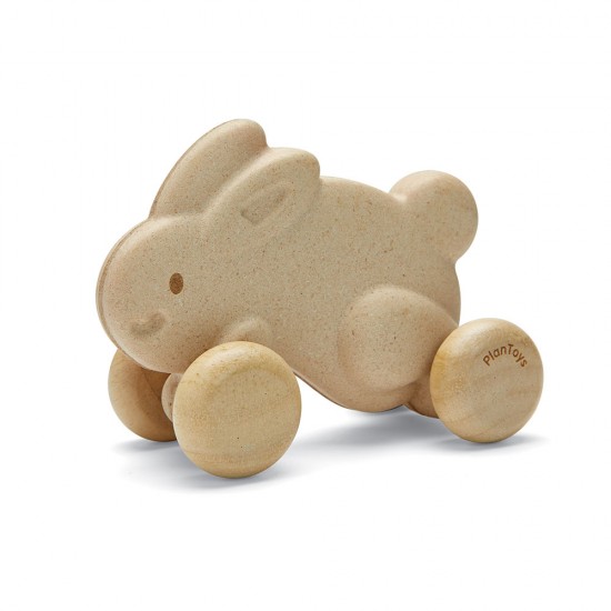 PlanToys Push Along Bunny - White