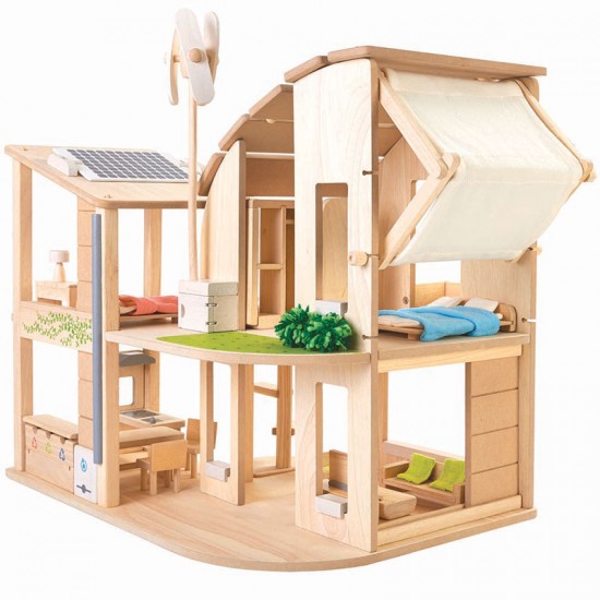 PlanToys Green Dollhouse with Furniture